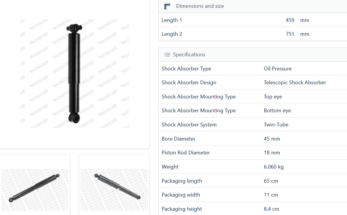 کمک شاسی عقب 2 دو سر حلقه fh500 منرو تک 5177